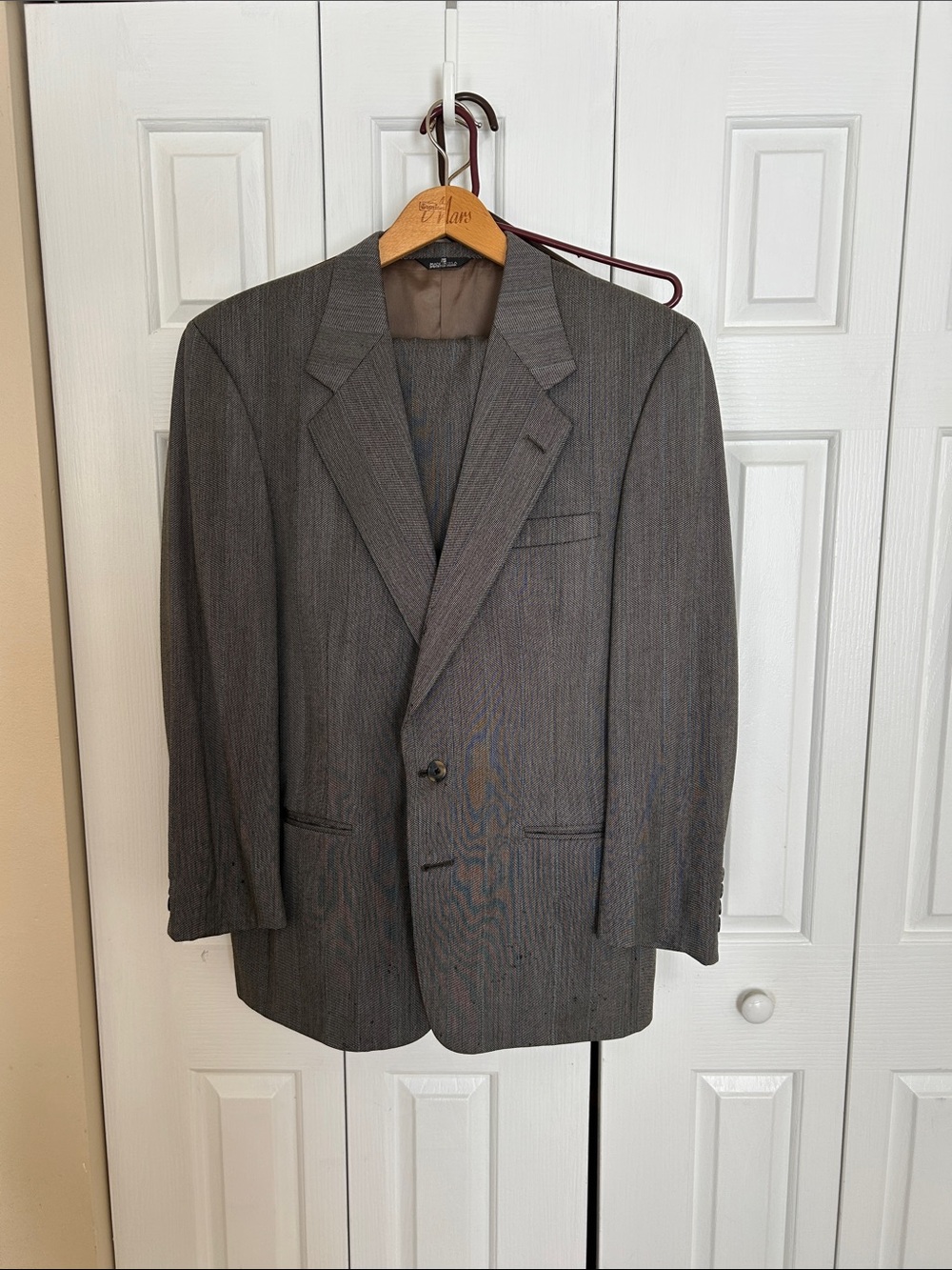 Perry Ellis Men's Gray Pinstripe Two-Button Blazer